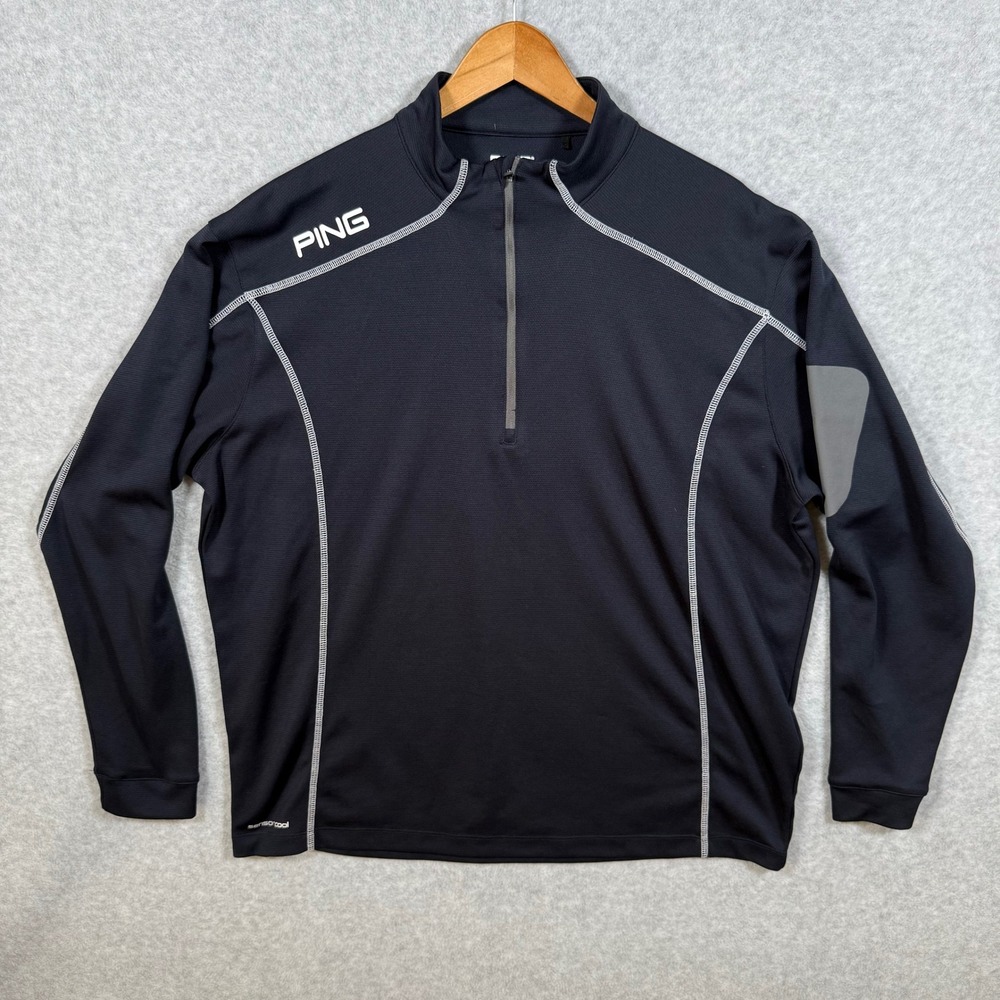 PING Ranger Sensorcool Mens XL Black Quarter Zip Pullover Golf Top 10F3104
